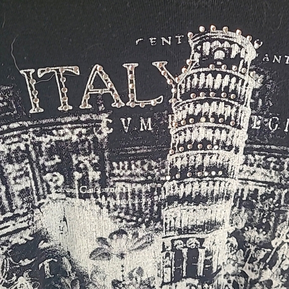 Cactus Black Italy V neck 3/4 sleeve T Size XL - Picture 3 of 7